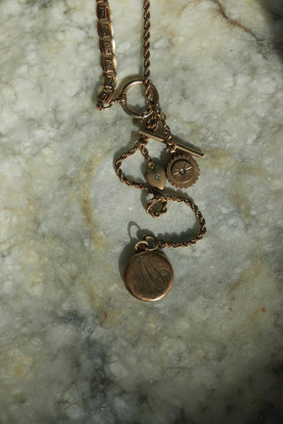 ANTIQUE GOLD FILL LARIAT NECKLACE