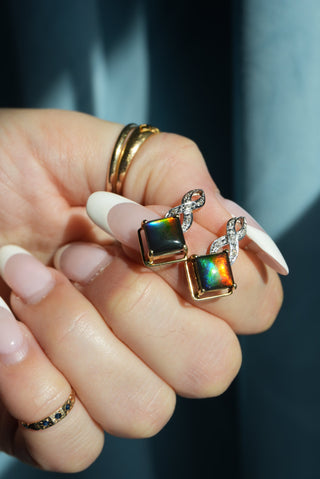 14K AMMOLITE EARRINGS