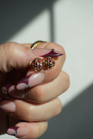 14K RUBY KNOT STUDS