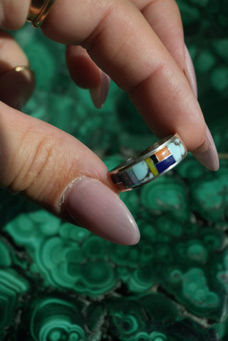Inlay lady - Sterling Stone Inlay Ring Size 8