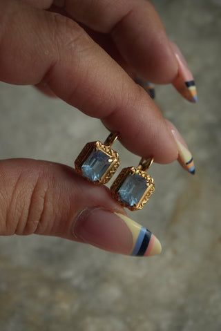 18K FRENCH BLUE EARRINGS
