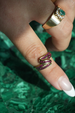 14K RUBY RIBBON RING