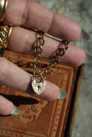 10K Heart PadLock Bracelet