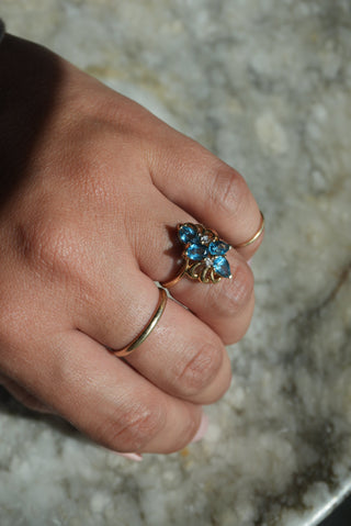 14K TOPAZ CLUSTER RING
