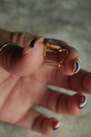 18K FRENCH BLUE EARRINGS