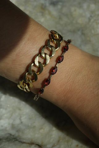 14K GARNET TENNIS BRACELET