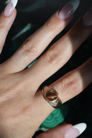 80s TIGERS EYE RING