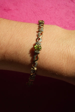 VINTAGE VERMEIL PERIDOT TENNIS BRACELET