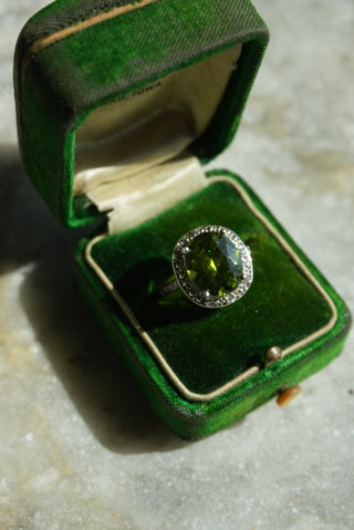 Evergreen - Sterling Gemstone Halo Ring Size 5.5