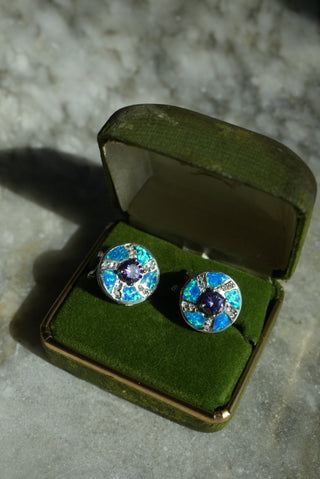 Merry Go Round - Sterling Opal Inlay Earrings