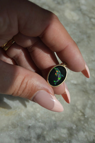 14K OPAL CHIP DOLPHIN CHARM
