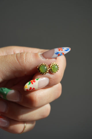 14k JADE STUDS