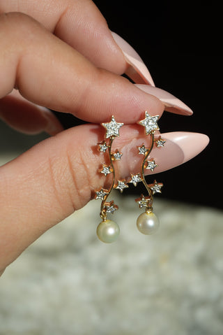 14K STAR DROPPER EARRINGS