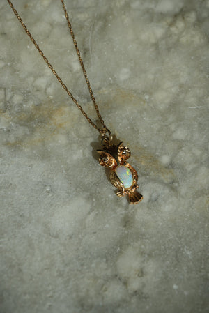 1970s GOLDEN OWL NECKLACE