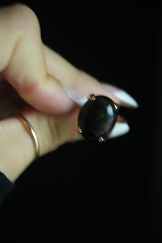 14K BLACK OPAL RING
