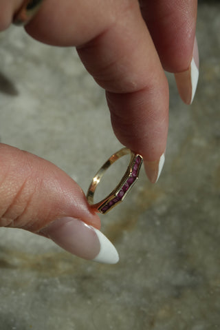 14K RUBY STACK RING