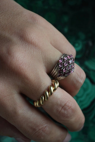 Marquise Inception - Sterling Tourmaline Cluster Ring Size 6