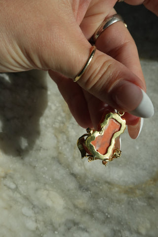 14K ANGEL SKIN CORAL PENDANT