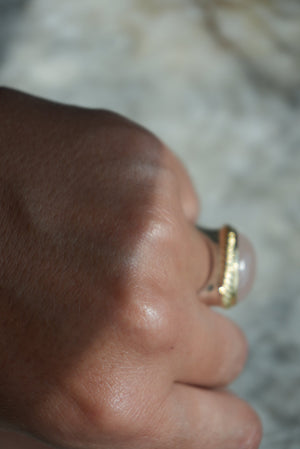 ROSE QUARTZ CABOCHON RING