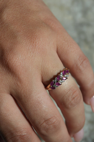 10K RUBY & DIAMOND LEAVES