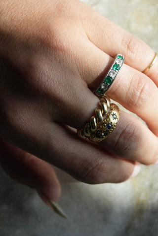 Always Emerald - Sterling Gemstone Band Size 8