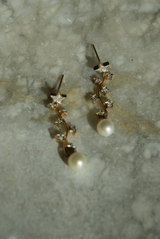 14K STAR DROPPER EARRINGS