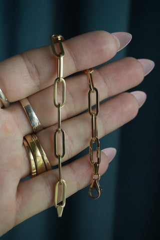 14K PAPERCLIP BRACELET
