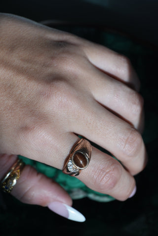 80s TIGERS EYE RING