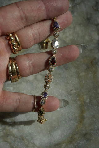 Gem Party - Vermeil Mixed Gemstone Tennis Bracelet