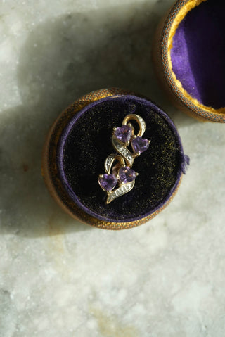 10k Amethyst Heart Earrings