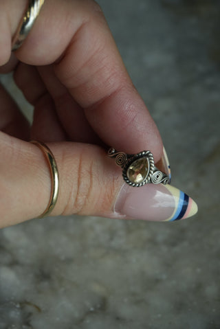 CITRINE STERLING RING SZ 5.5