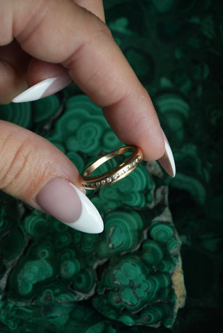 14K DIAMOND INSET BAND
