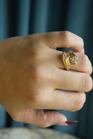 14K DIAMOND BYPASS RING