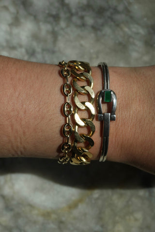 Extra Lucky - Sterling Emerald Horseshoe Bangle