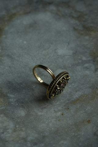 Garden Girl - Vintage Costume Ring Size 8