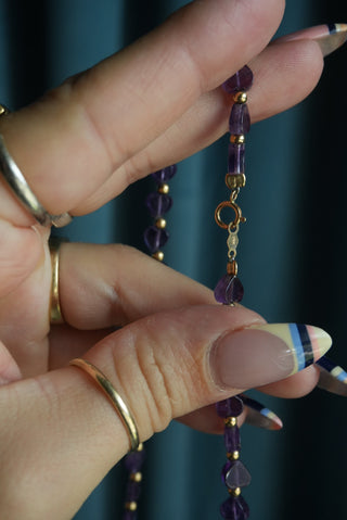 14K AMETHYST HEART NECKALCE
