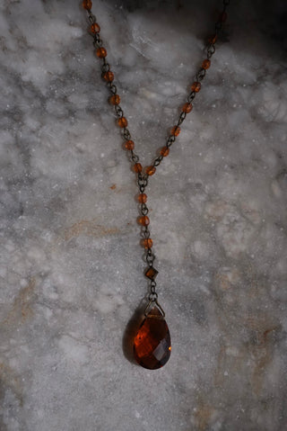 Amber Lynn - Gemstone Lariat Drop Necklace