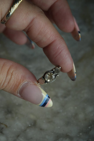 STERLING SILVER PALE QUARTZ SZ 6