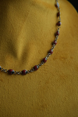 Lady of the Hour - Sterling Enamel Ladybug Necklace