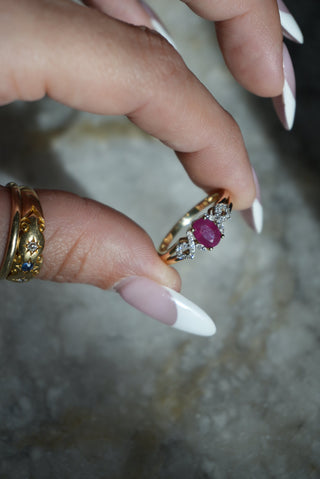 RUBY & DIAMOND RING 14k