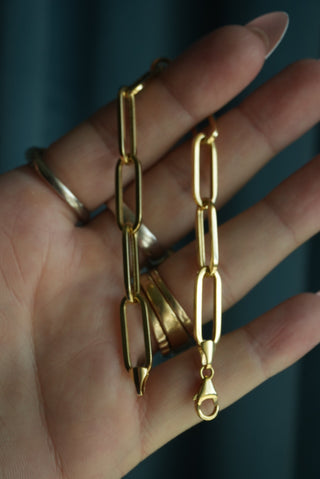 14K LARGE PAPERCLIP BRACELET