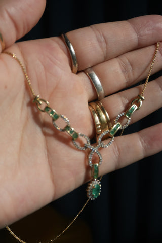 14k Emerald Center Piece Necklace