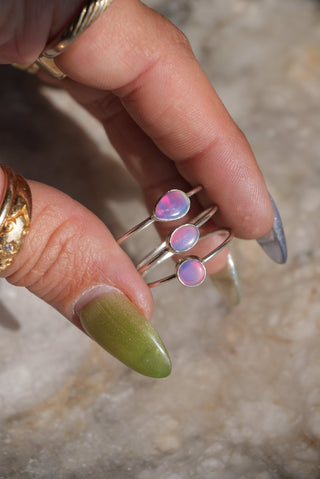 PINK JELLY OPAL RING SET (3) SZ 11