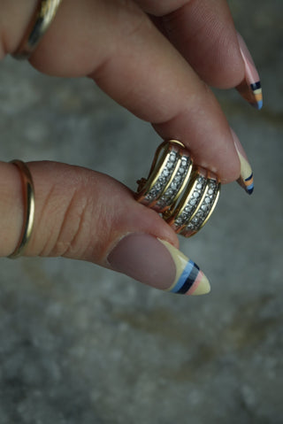 14K DIAMOND HOOPS