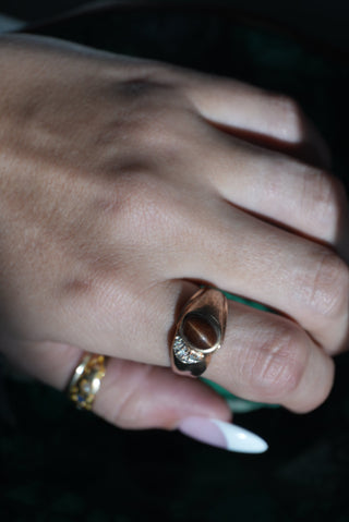 80s TIGERS EYE RING