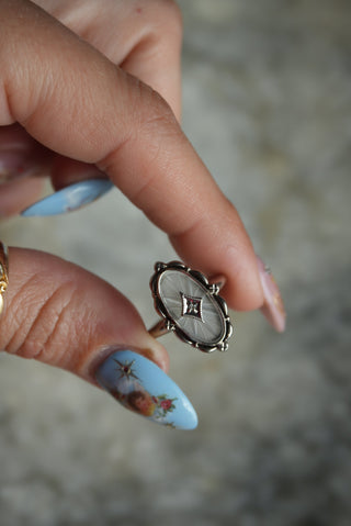 10K VICTORIAN GLASS RING