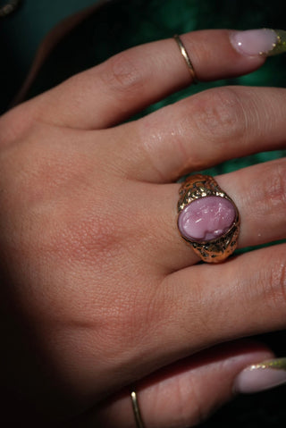 14k Cameo Ring Art Deco Style