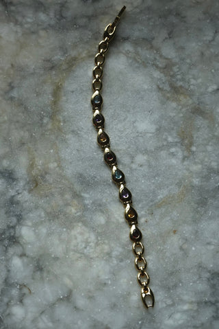 Juicy Drops - Goldtone Gemstone Bracelet