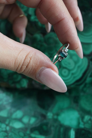 Caribbean Blue - Sterling Cabochon Ring Size 6.5