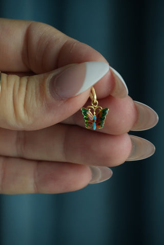 14K ENAMEL BUTTERFLY CHARM